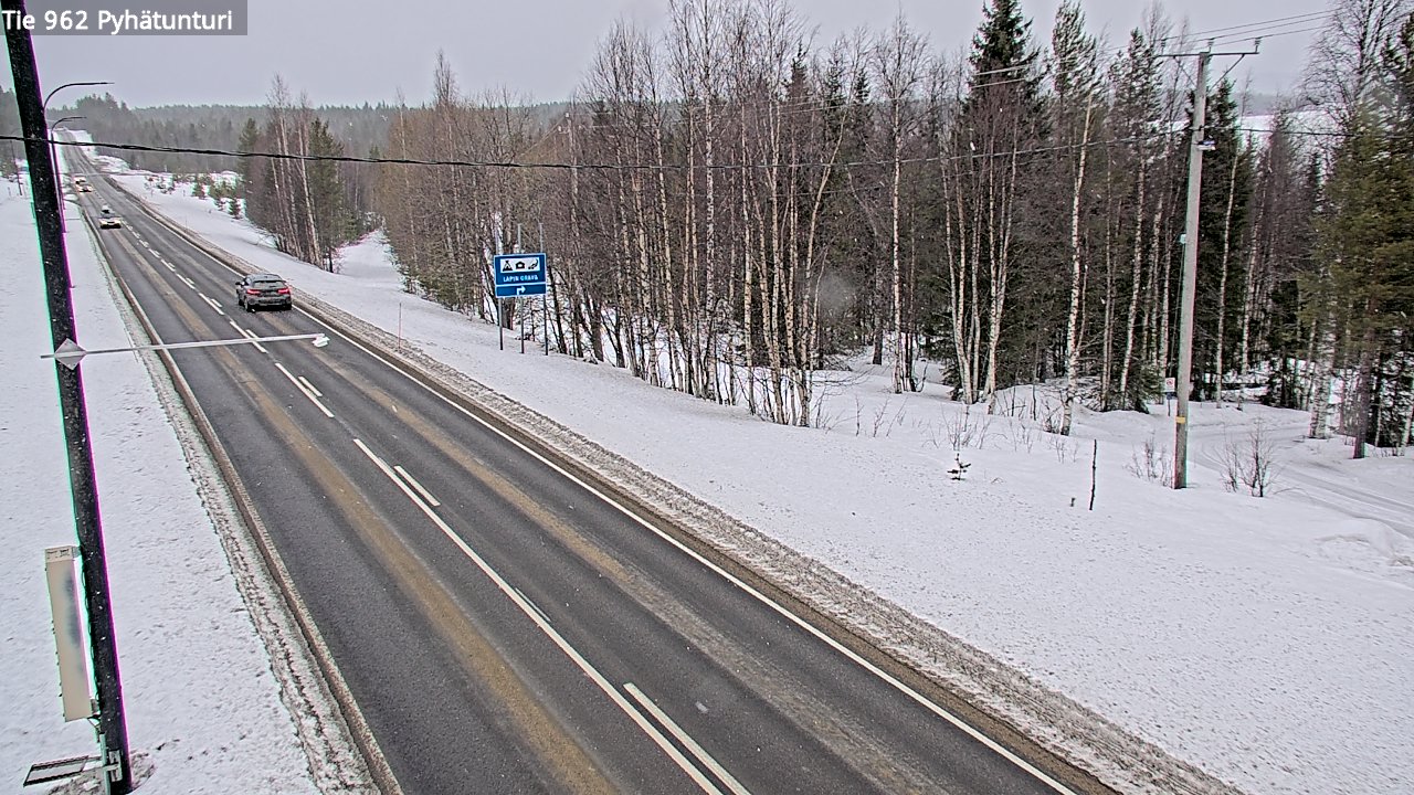 Weather Camera Image Road 962 Pelkosenniemi Pyhätunturi, Pelkosenniemi, Lappi