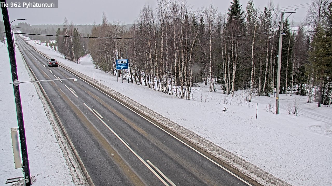 Weather Camera Image Road 962 Pelkosenniemi Pyhätunturi, Pelkosenniemi, Lappi