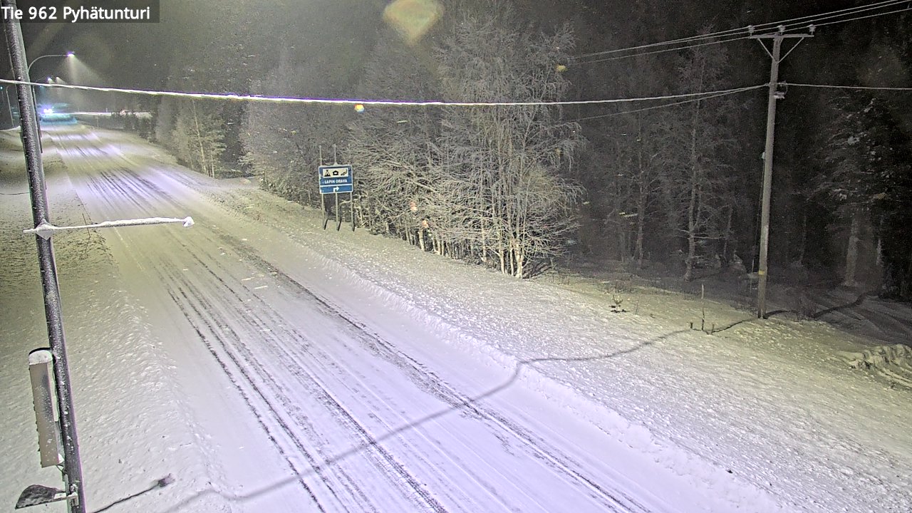 Weather Camera Image Väg 962 Pelkosenniemi Pyhätunturi, Pelkosenniemi, Lappi
