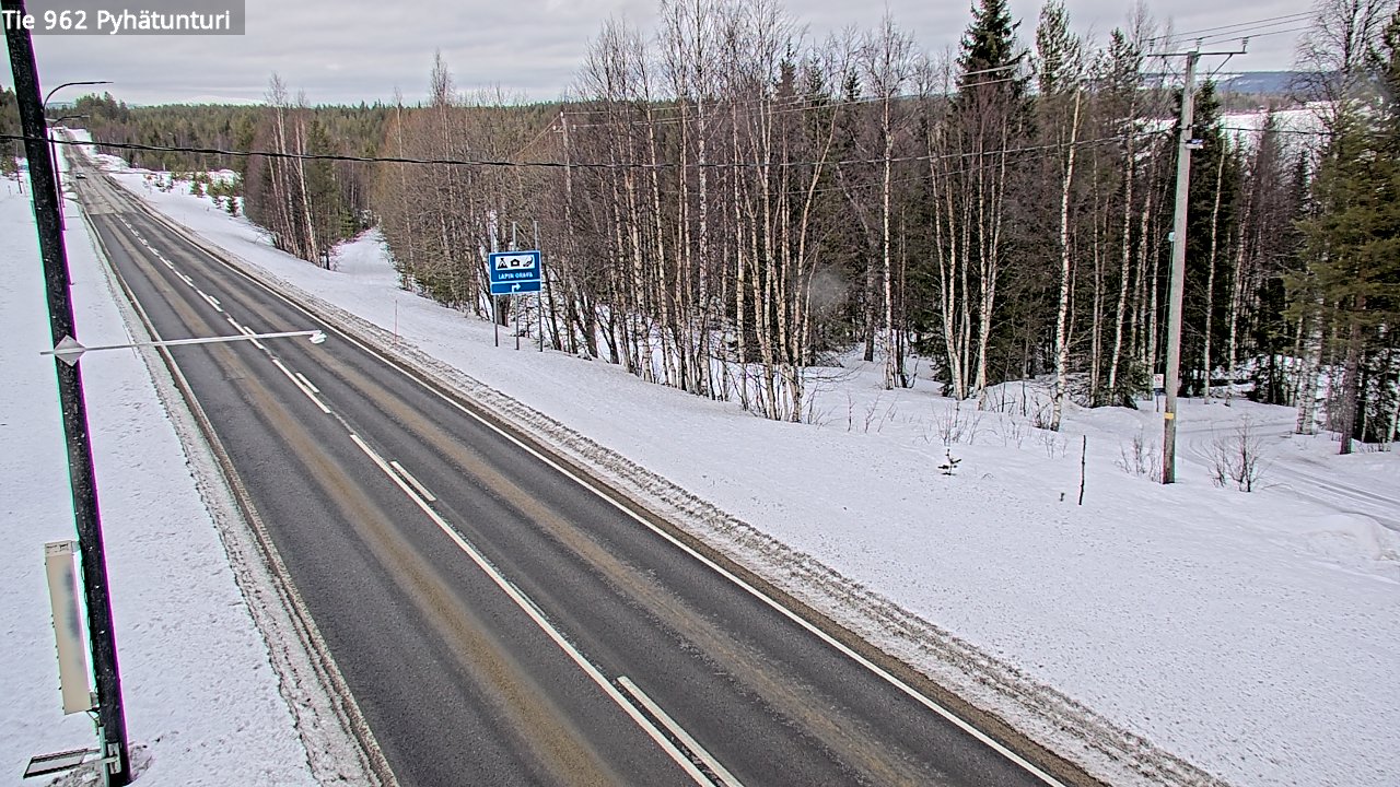 Weather Camera Image Road 962 Pelkosenniemi Pyhätunturi, Pelkosenniemi, Lappi