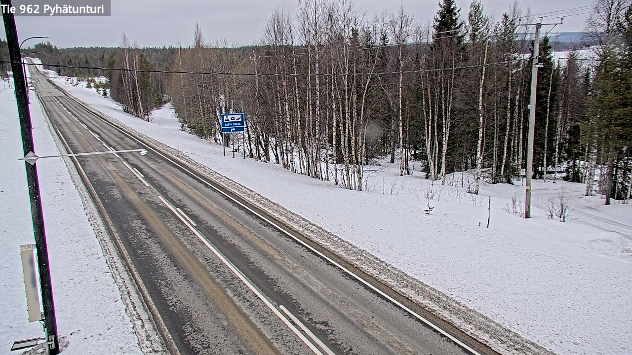 Weather Camera Image Road 962 Pelkosenniemi Pyhätunturi, Pelkosenniemi, Lappi