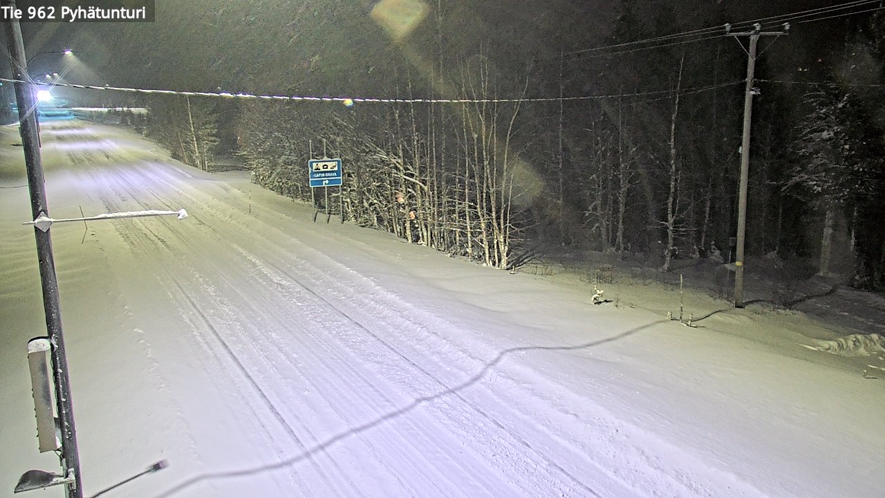 Weather Camera Image Road 962 Pelkosenniemi Pyhätunturi, Pelkosenniemi, Lappi