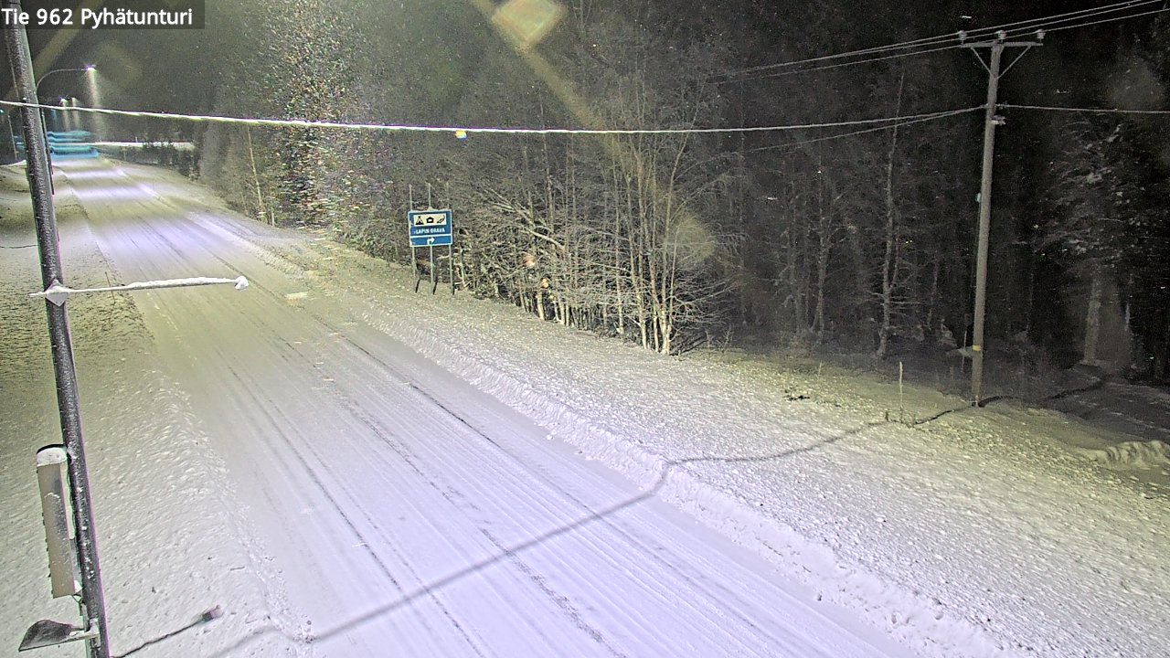Weather Camera Image Road 962 Pelkosenniemi Pyhätunturi, Pelkosenniemi, Lappi