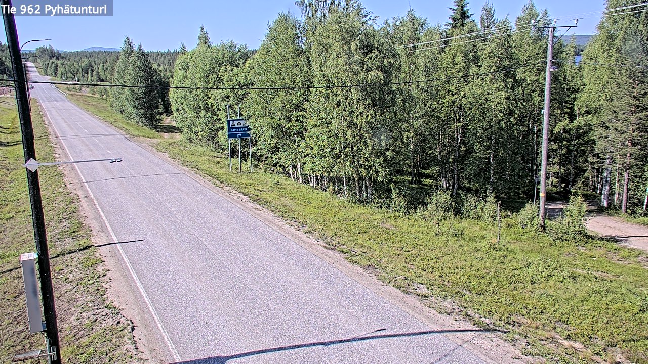 Weather Camera Image Road 962 Pelkosenniemi Pyhätunturi, Pelkosenniemi, Lappi