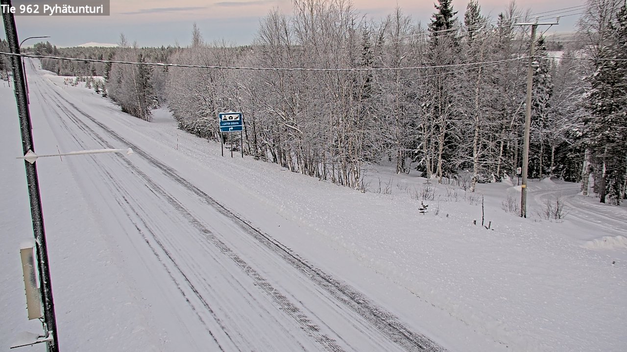 Weather Camera Image Road 962 Pelkosenniemi Pyhätunturi, Pelkosenniemi, Lappi