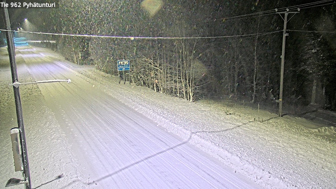 Weather Camera Image Road 962 Pelkosenniemi Pyhätunturi, Pelkosenniemi, Lappi