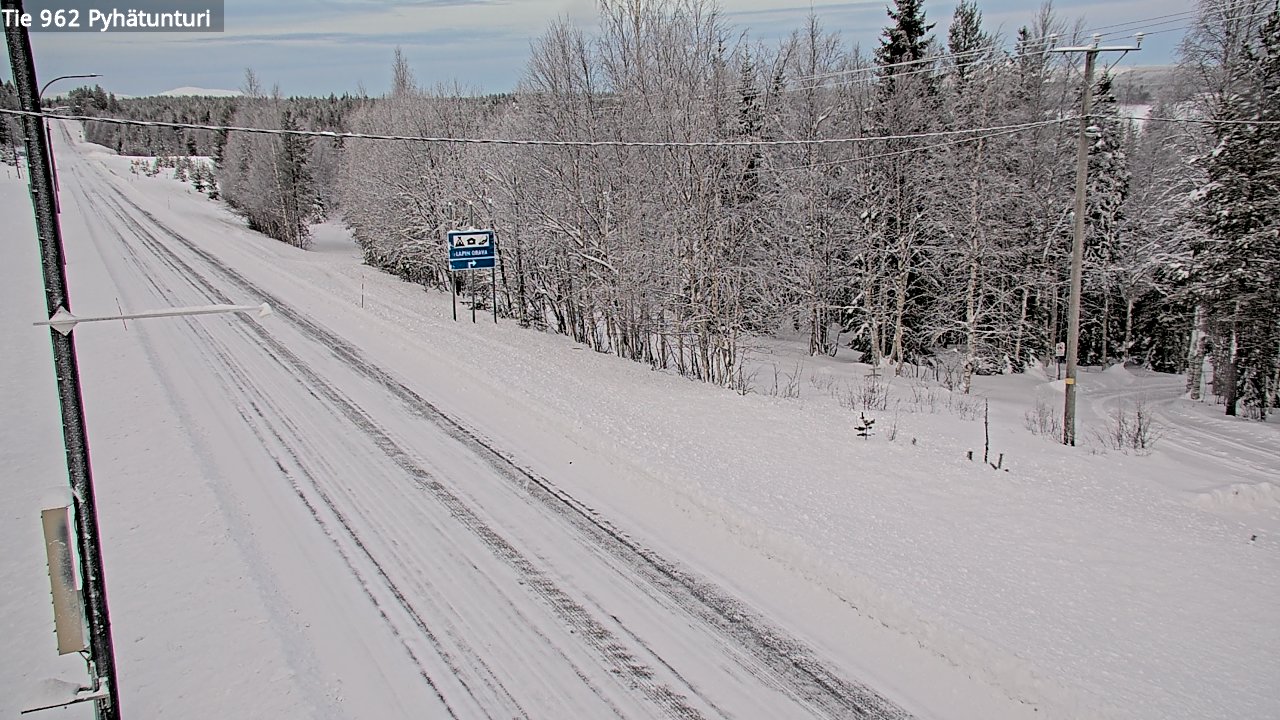 Weather Camera Image Road 962 Pelkosenniemi Pyhätunturi, Pelkosenniemi, Lappi