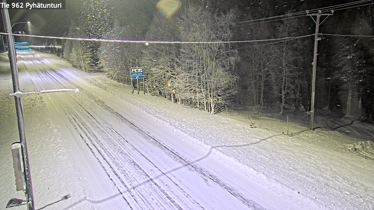 Weather Camera Image Väg 962 Pelkosenniemi Pyhätunturi, Pelkosenniemi, Lappi
