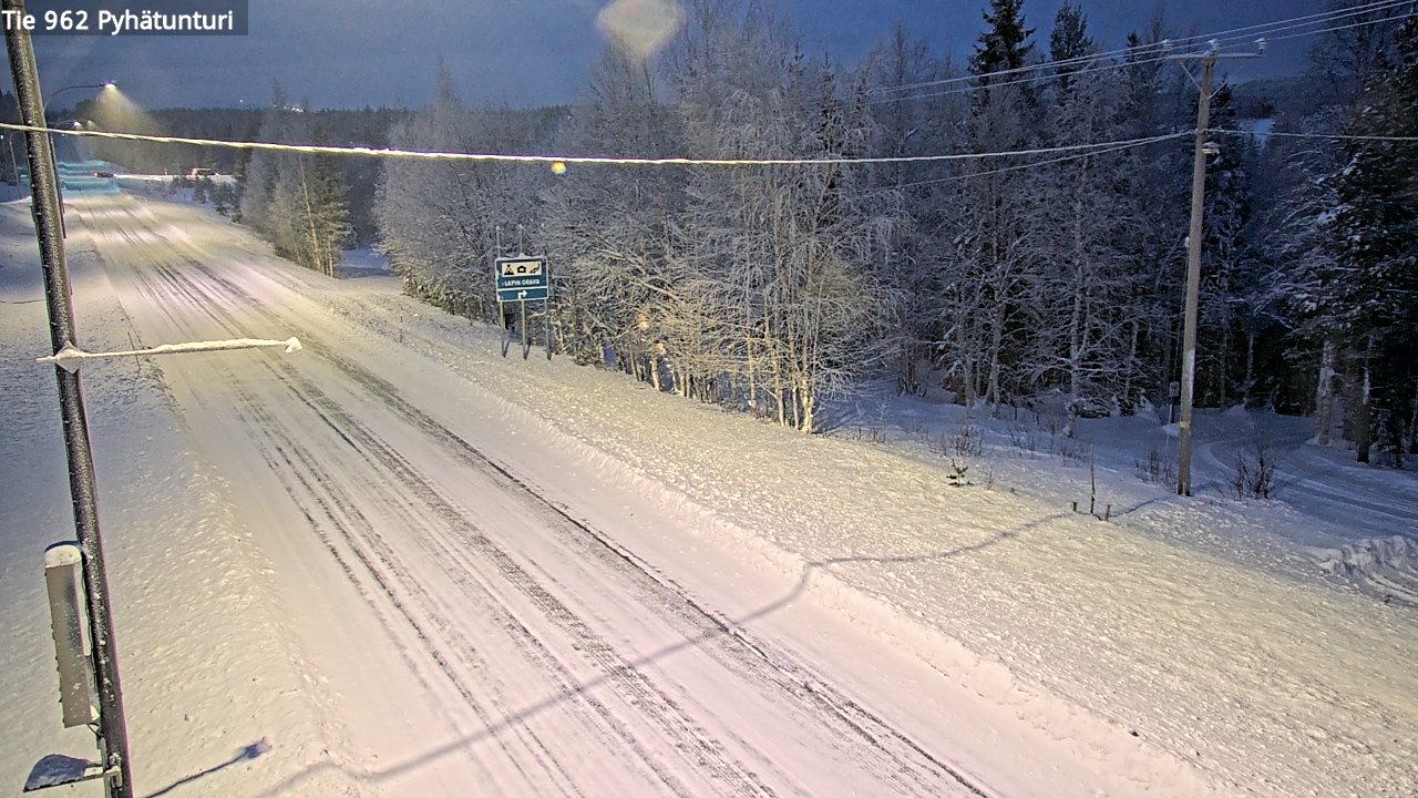Weather Camera Image Road 962 Pelkosenniemi Pyhätunturi, Pelkosenniemi, Lappi