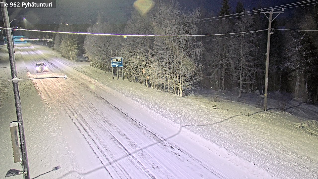 Weather Camera Image Väg 962 Pelkosenniemi Pyhätunturi, Pelkosenniemi, Lappi