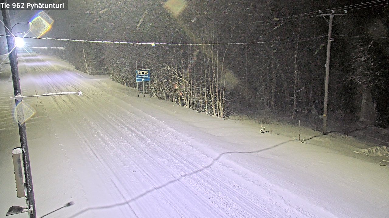 Weather Camera Image Road 962 Pelkosenniemi Pyhätunturi, Pelkosenniemi, Lappi