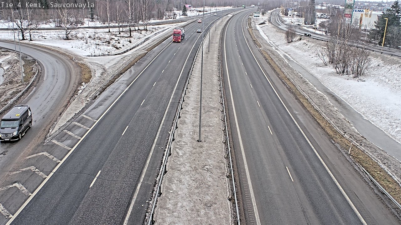 Weather Camera Image väg 4 Kemi, Sauvonväylä, Kemi, Lappi