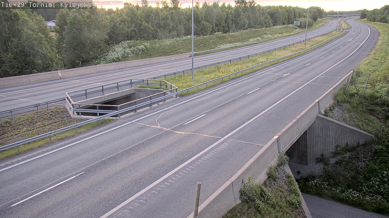 Weather Camera Image Väg 29 Torneå Kyläjoki, Tornio, Lappi