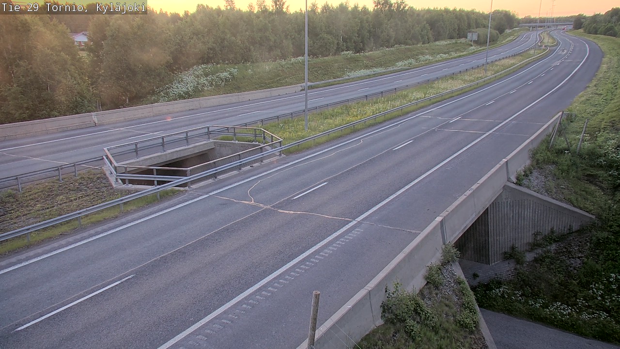 Weather Camera Image Väg 29 Torneå Kyläjoki, Tornio, Lappi