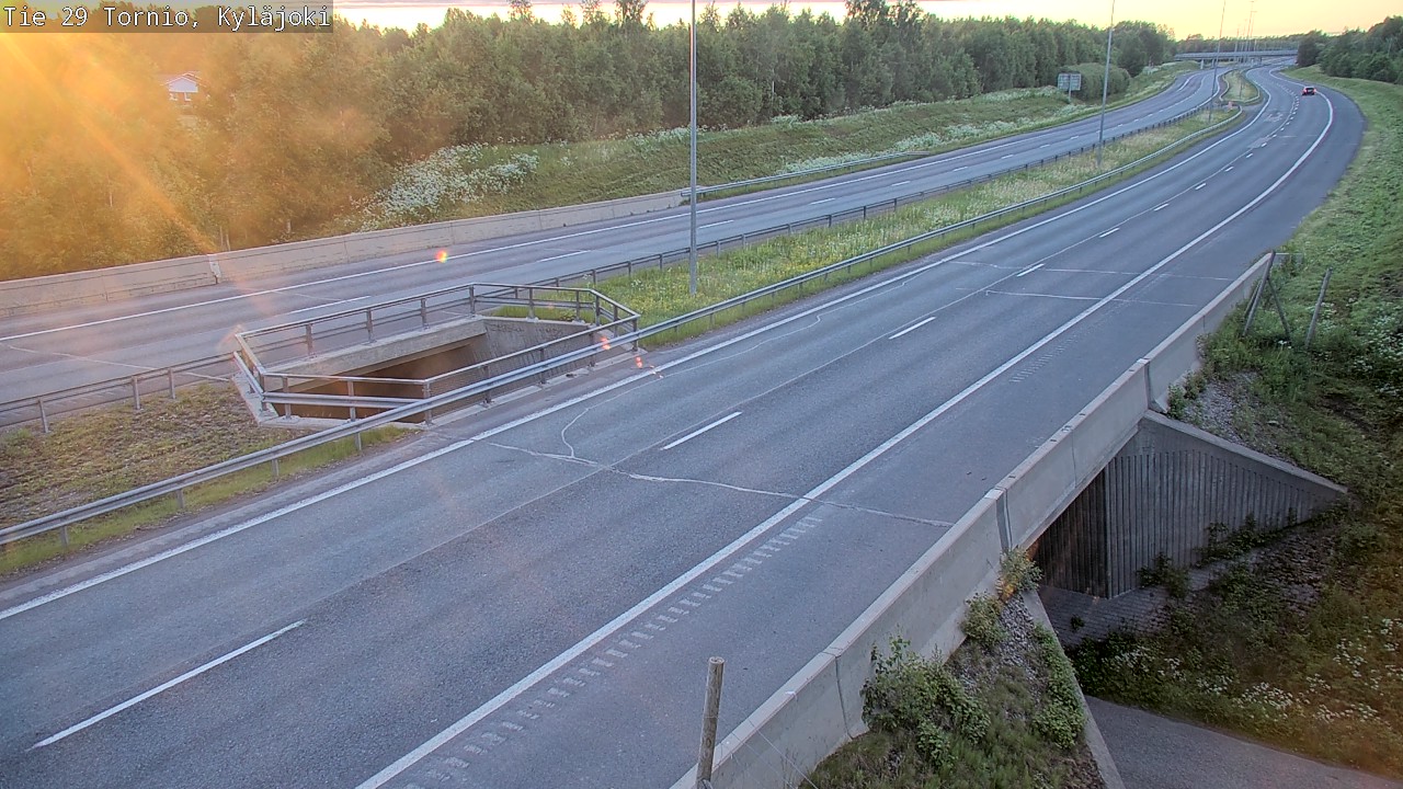 Weather Camera Image Väg 29 Torneå Kyläjoki, Tornio, Lappi