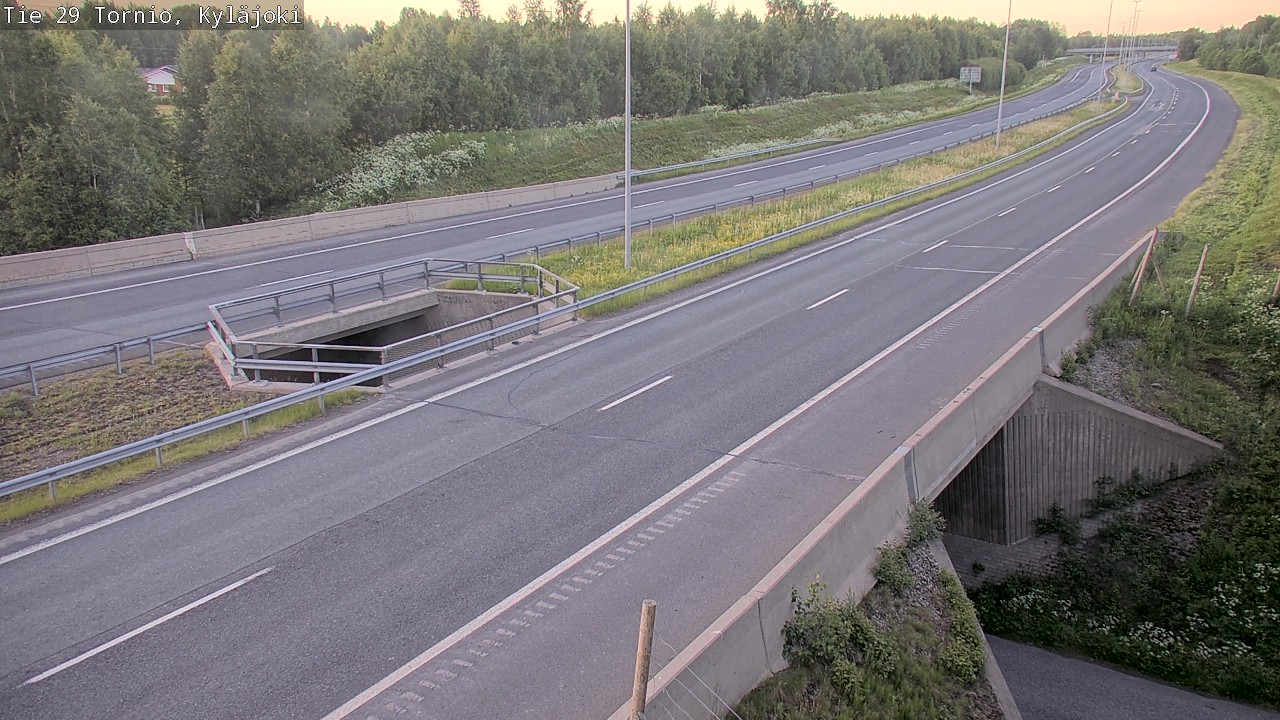 Weather Camera Image Väg 29 Torneå Kyläjoki, Tornio, Lappi