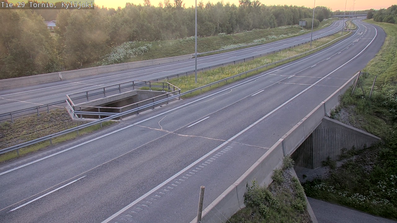Weather Camera Image Väg 29 Torneå Kyläjoki, Tornio, Lappi