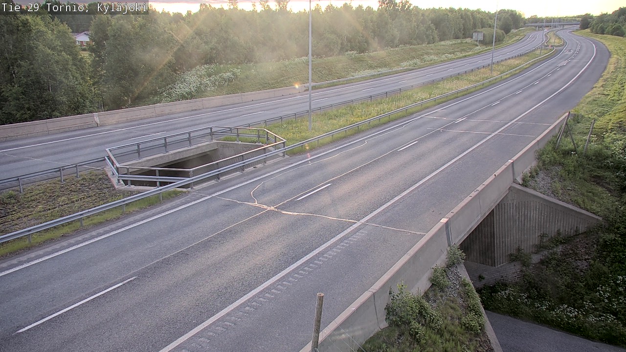 Weather Camera Image Väg 29 Torneå Kyläjoki, Tornio, Lappi