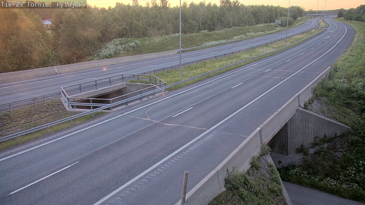 Weather Camera Image Väg 29 Torneå Kyläjoki, Tornio, Lappi