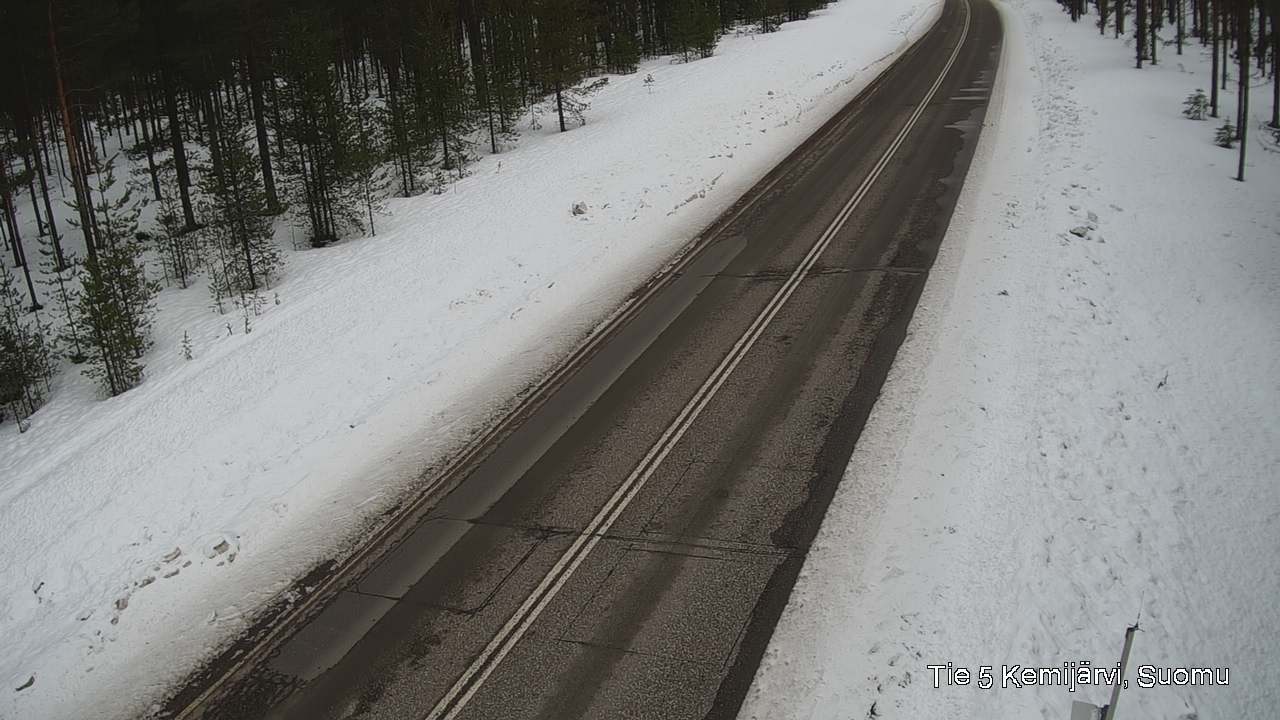 Weather Camera Image Väg 5 Kemi träsk, Suomu, Kemijärvi, Lappi