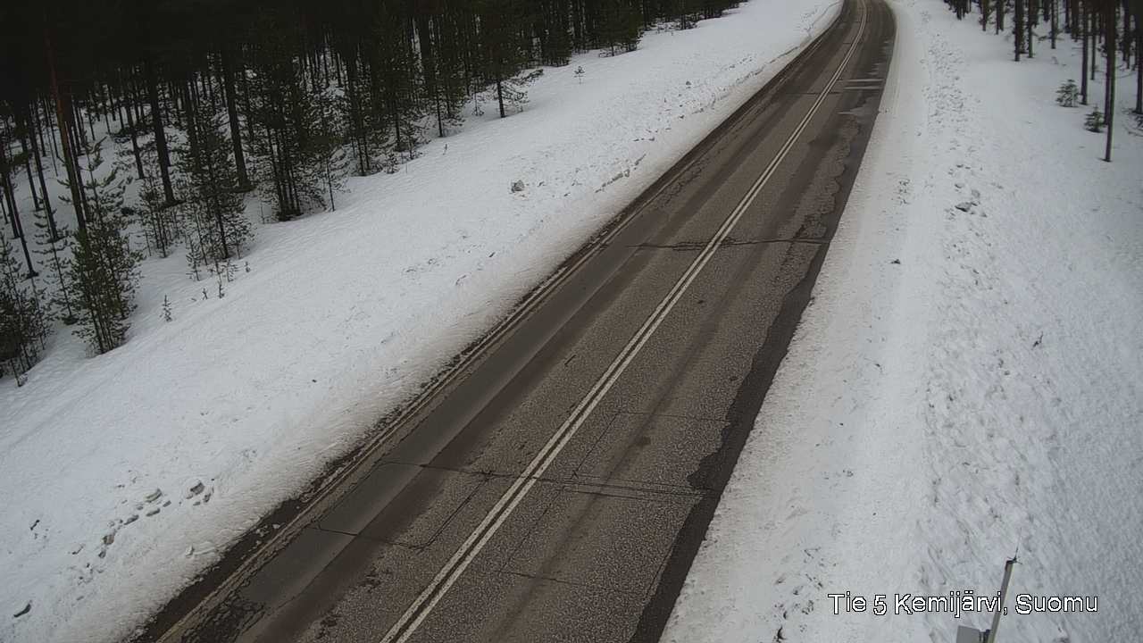 Weather Camera Image Väg 5 Kemi träsk, Suomu, Kemijärvi, Lappi