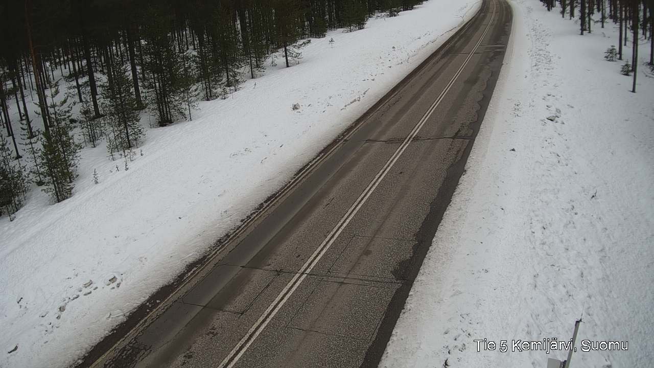 Weather Camera Image Väg 5 Kemi träsk, Suomu, Kemijärvi, Lappi