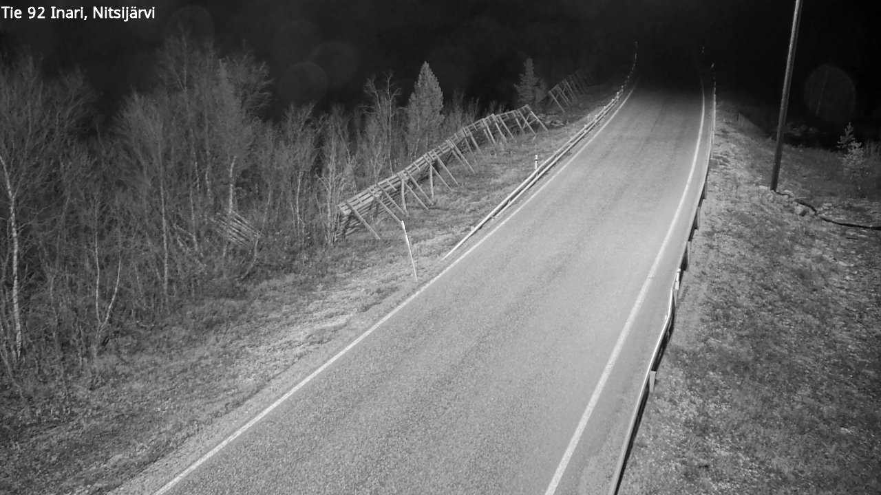 Weather Camera Image Väg 92 Enare, Nitsijärvi, Inari, Lappi