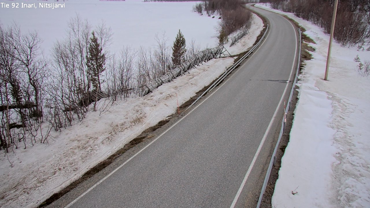 Weather Camera Image Väg 92 Enare, Nitsijärvi, Inari, Lappi