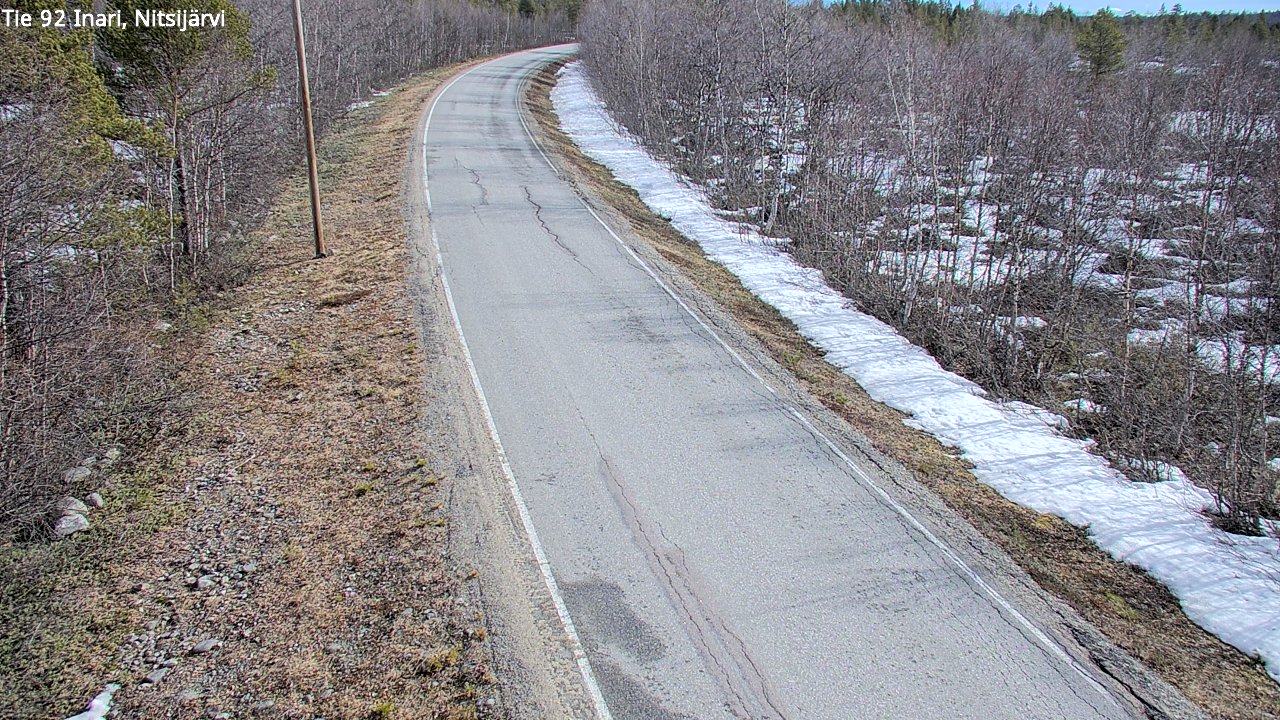 Weather Camera Image Väg 92 Enare, Nitsijärvi, Inari, Lappi