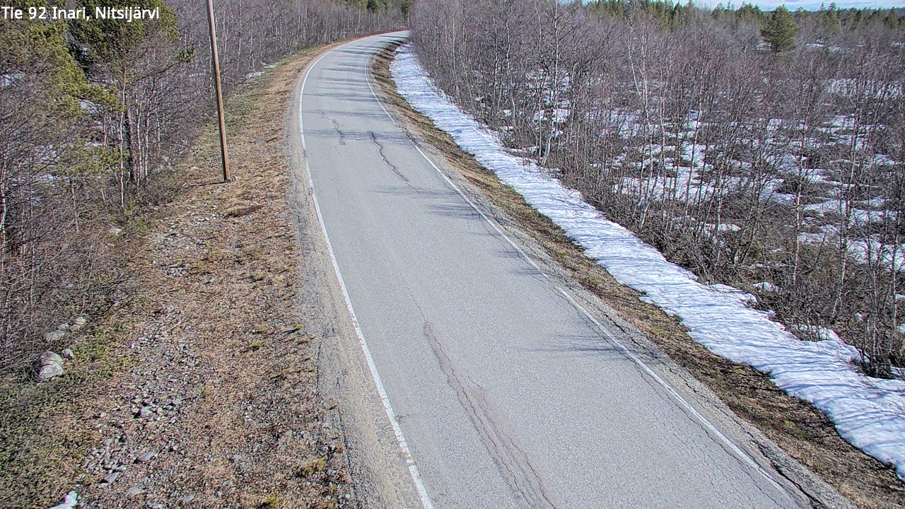 Weather Camera Image Väg 92 Enare, Nitsijärvi, Inari, Lappi