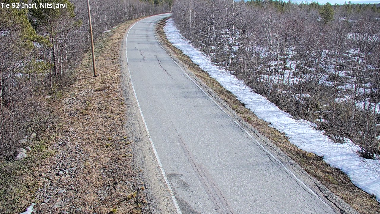 Weather Camera Image Väg 92 Enare, Nitsijärvi, Inari, Lappi