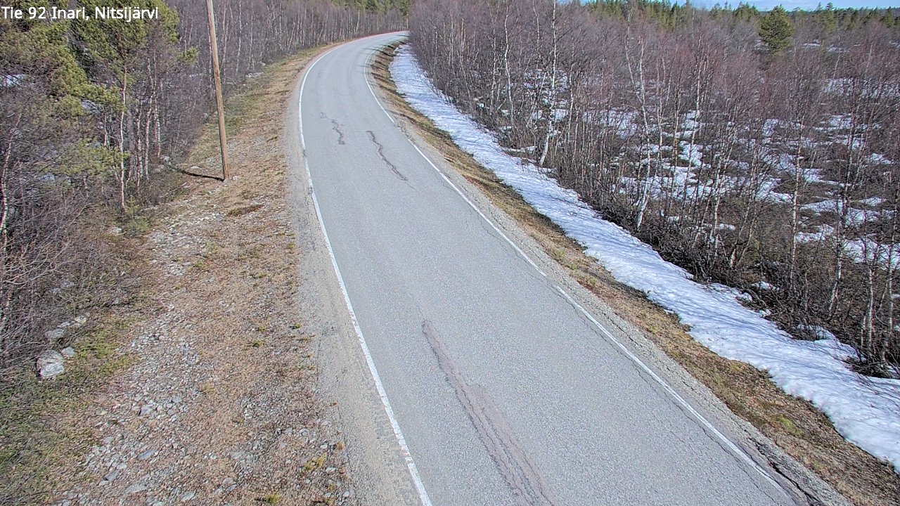 Weather Camera Image Väg 92 Enare, Nitsijärvi, Inari, Lappi