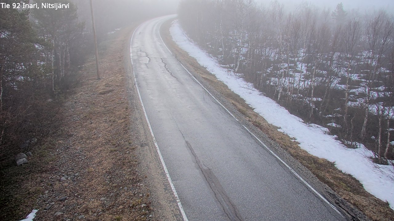 Weather Camera Image Väg 92 Enare, Nitsijärvi, Inari, Lappi