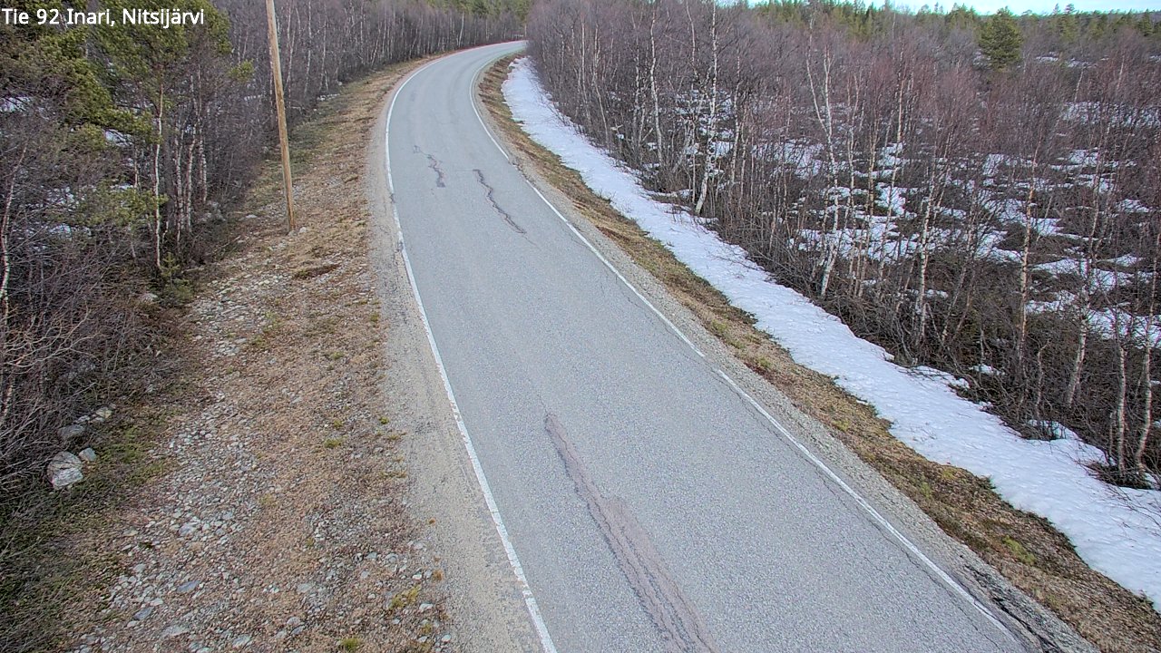 Weather Camera Image Väg 92 Enare, Nitsijärvi, Inari, Lappi