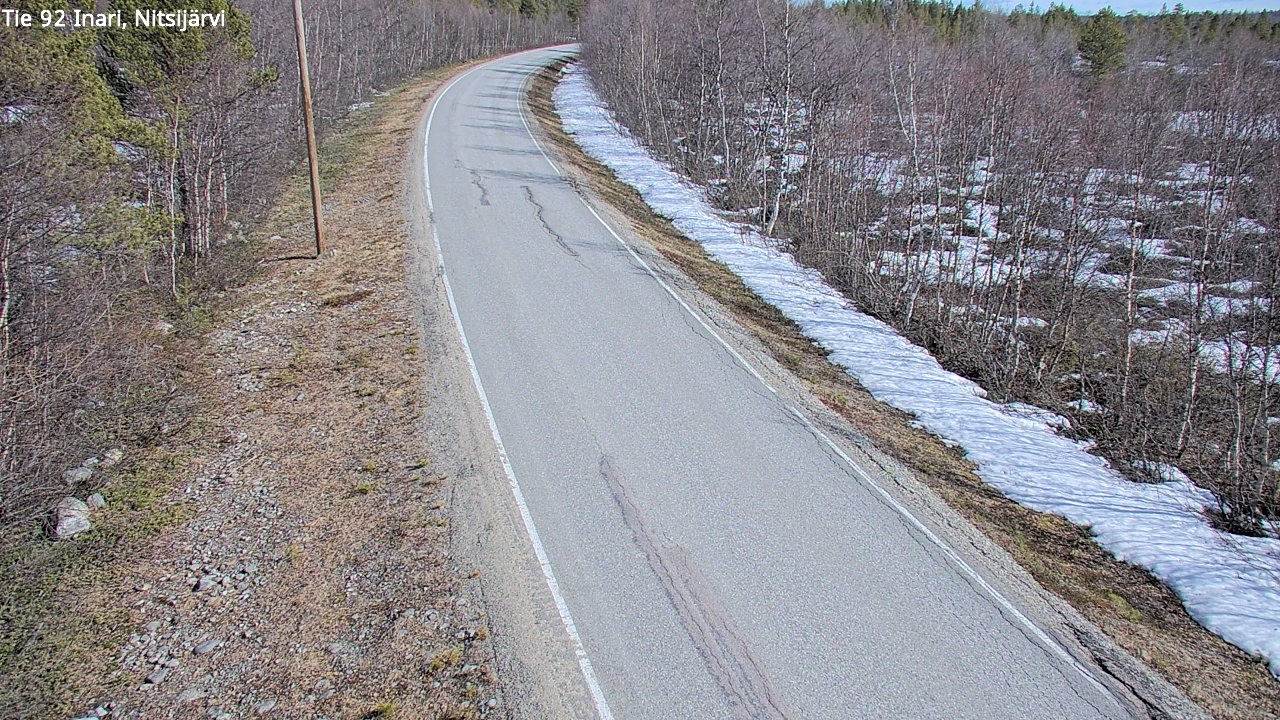 Weather Camera Image Väg 92 Enare, Nitsijärvi, Inari, Lappi
