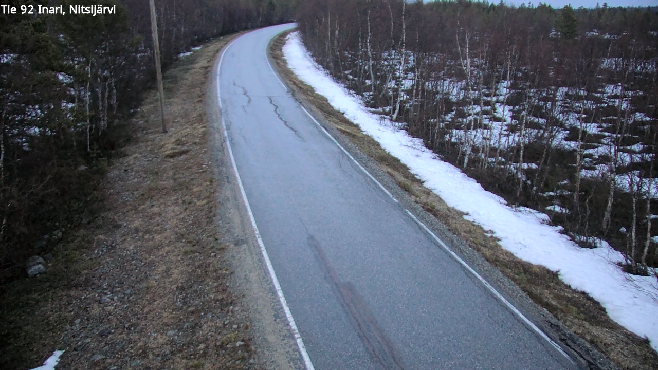Weather Camera Image Väg 92 Enare, Nitsijärvi, Inari, Lappi