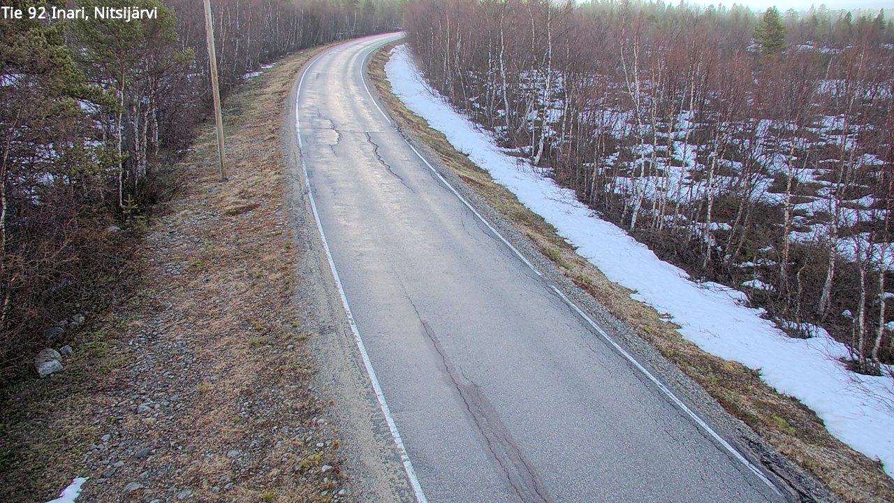 Weather Camera Image Väg 92 Enare, Nitsijärvi, Inari, Lappi