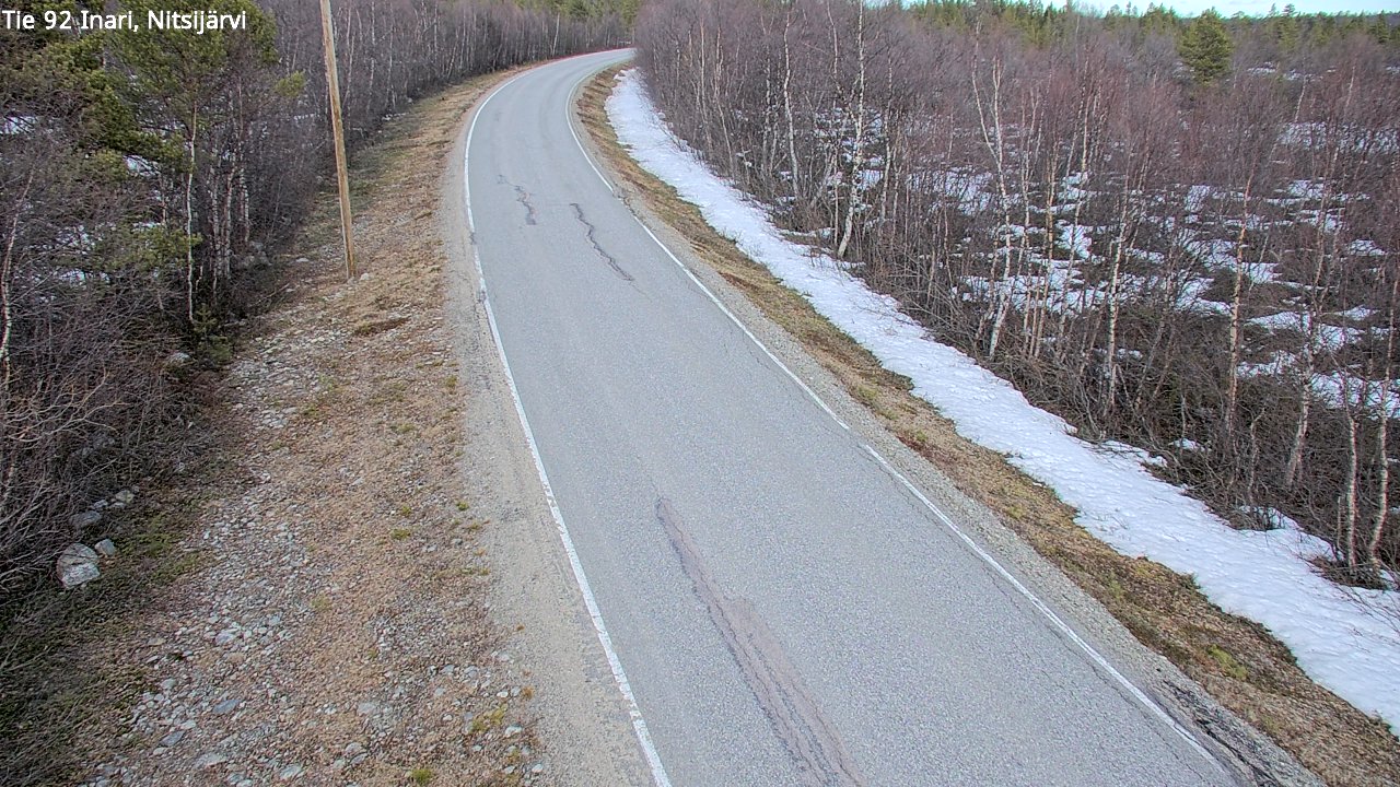 Weather Camera Image Väg 92 Enare, Nitsijärvi, Inari, Lappi
