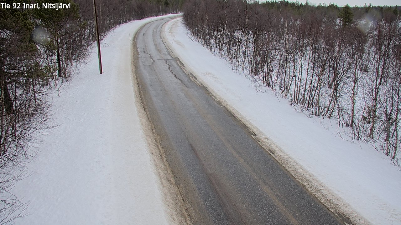Weather Camera Image Väg 92 Enare, Nitsijärvi, Inari, Lappi