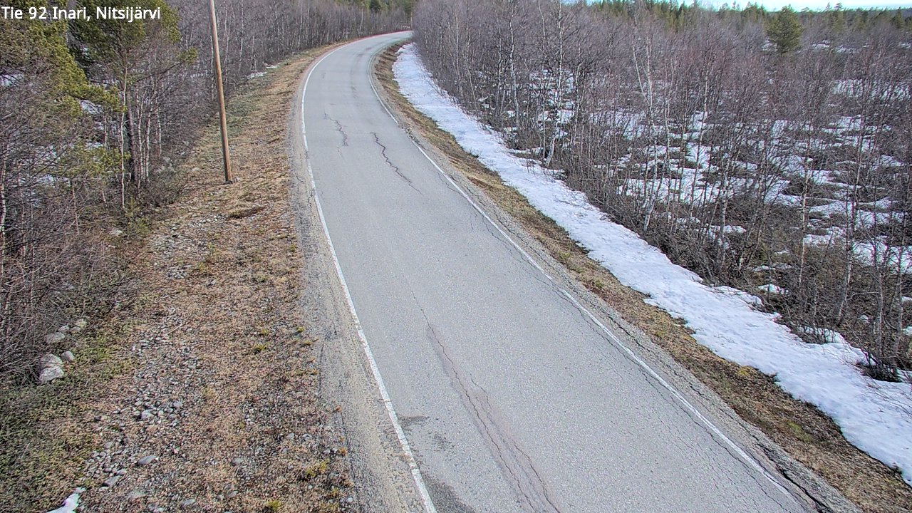 Weather Camera Image Väg 92 Enare, Nitsijärvi, Inari, Lappi