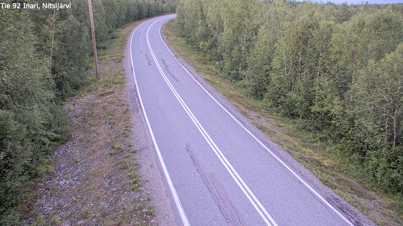 Weather Camera Image Väg 92 Enare, Nitsijärvi, Inari, Lappi
