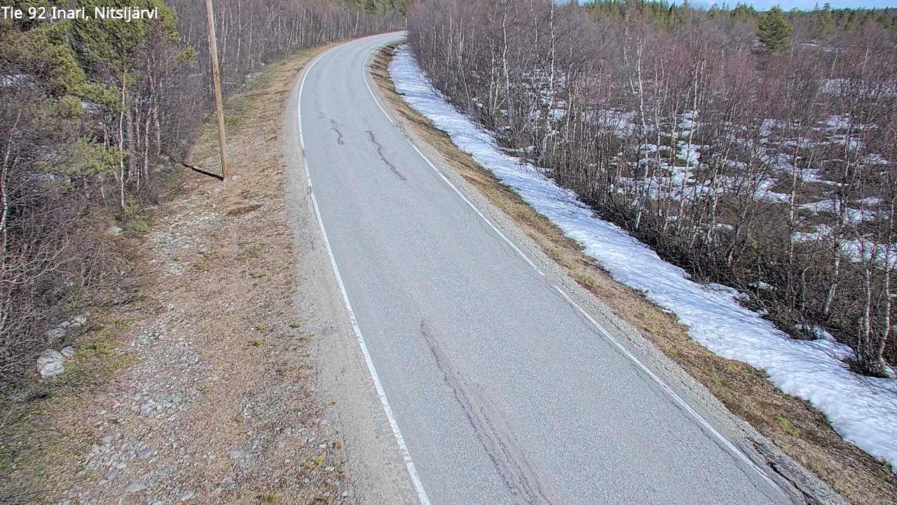 Weather Camera Image Väg 92 Enare, Nitsijärvi, Inari, Lappi