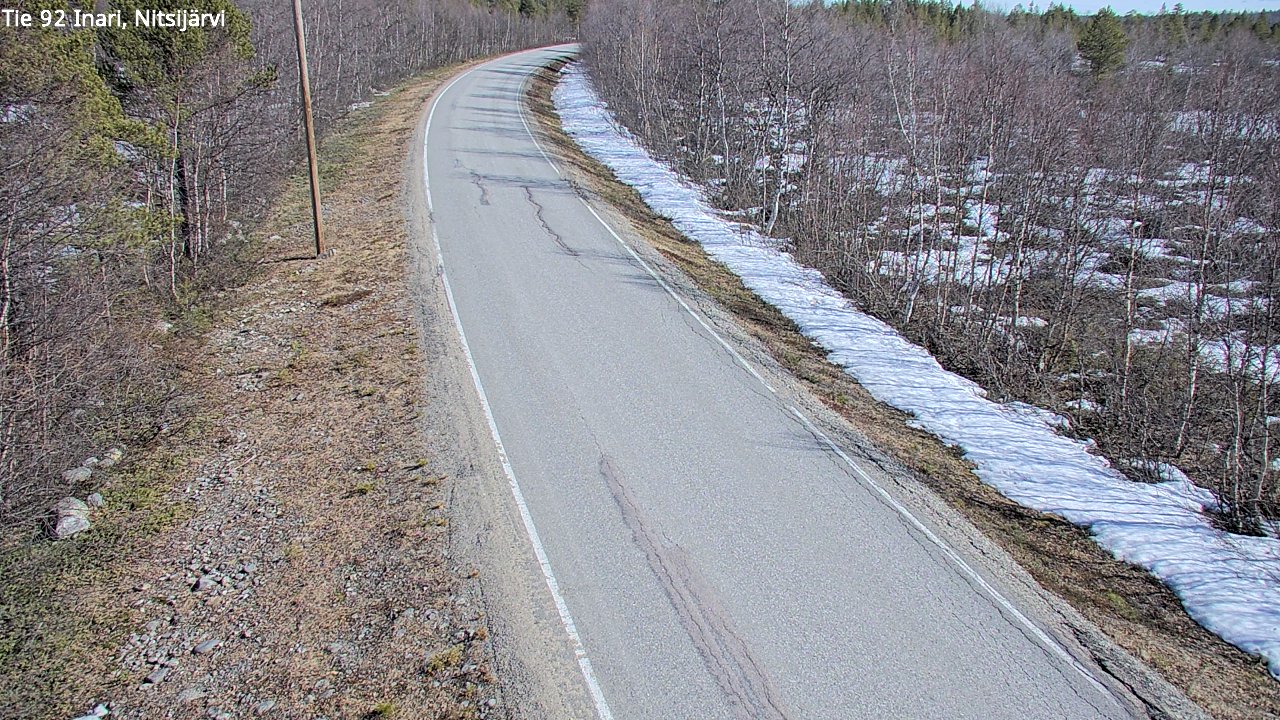 Weather Camera Image Väg 92 Enare, Nitsijärvi, Inari, Lappi
