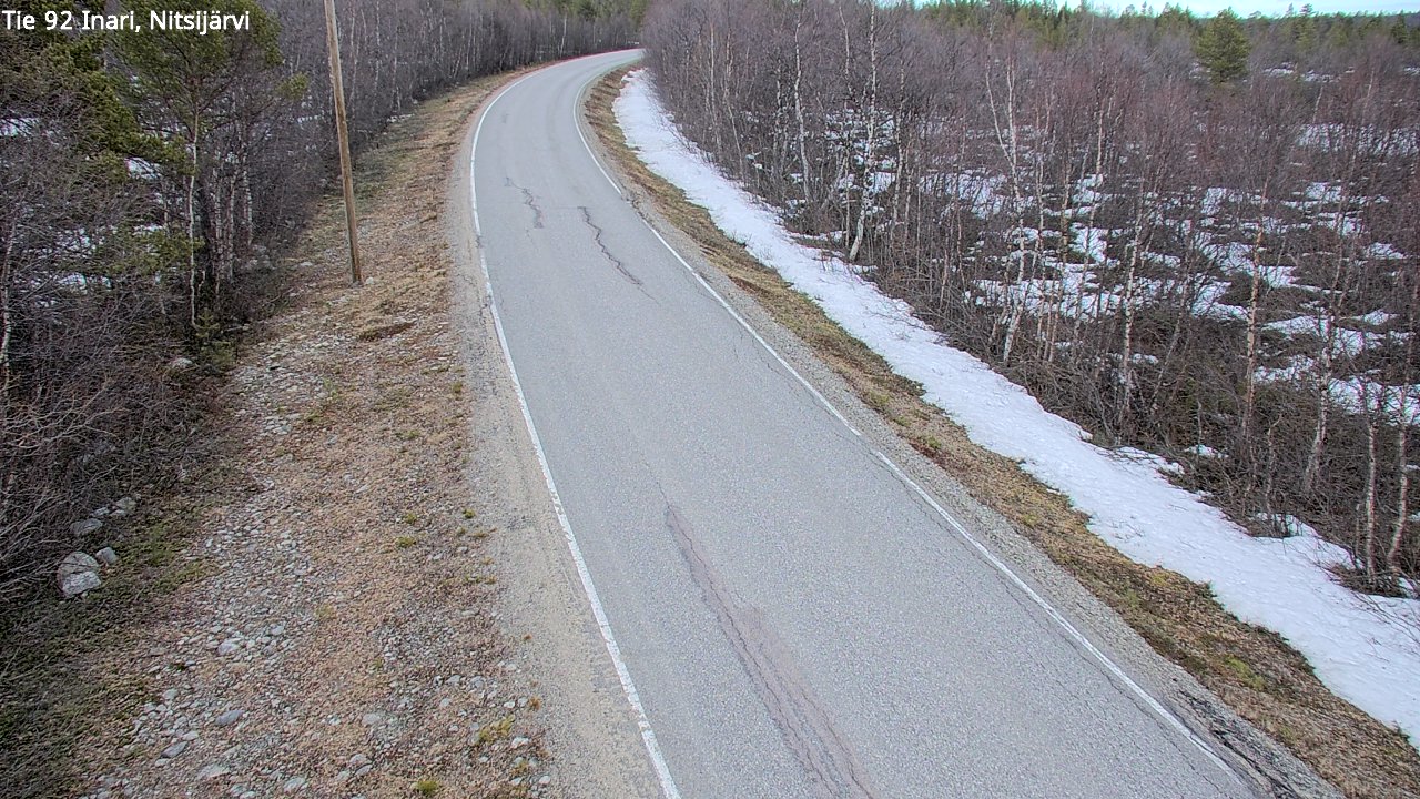 Weather Camera Image Väg 92 Enare, Nitsijärvi, Inari, Lappi