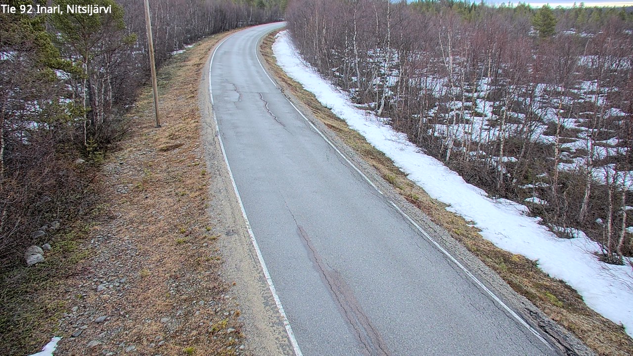 Weather Camera Image Väg 92 Enare, Nitsijärvi, Inari, Lappi