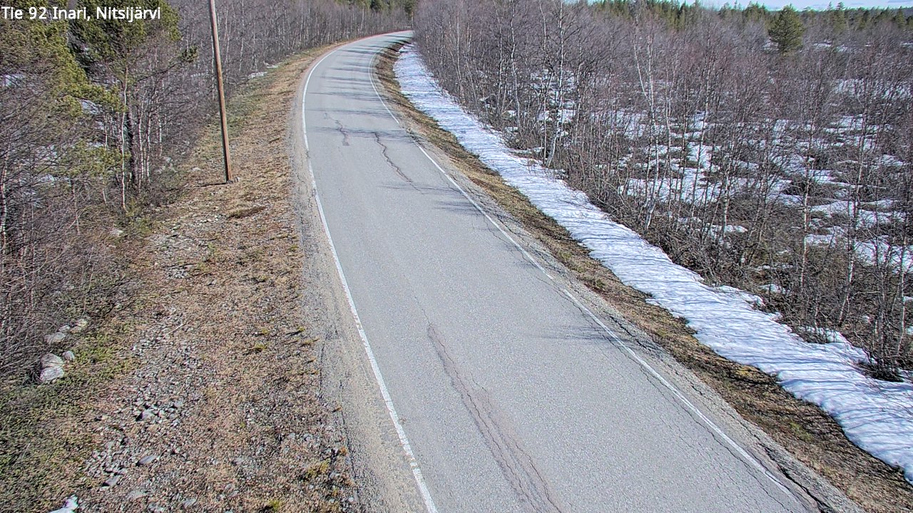 Weather Camera Image Väg 92 Enare, Nitsijärvi, Inari, Lappi