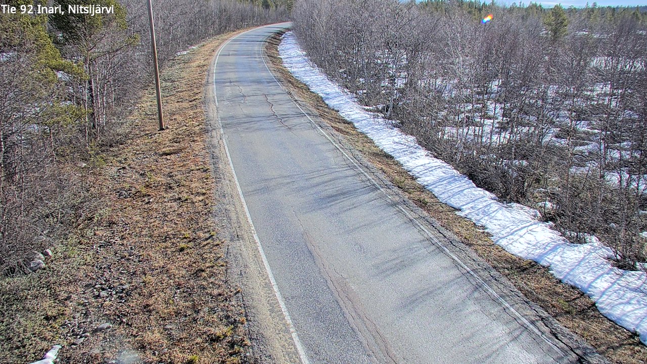 Weather Camera Image Väg 92 Enare, Nitsijärvi, Inari, Lappi