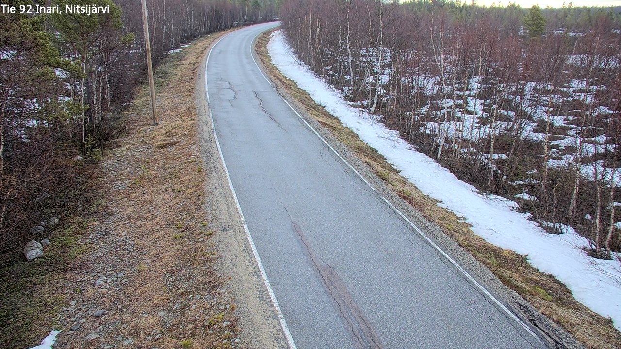 Weather Camera Image Väg 92 Enare, Nitsijärvi, Inari, Lappi