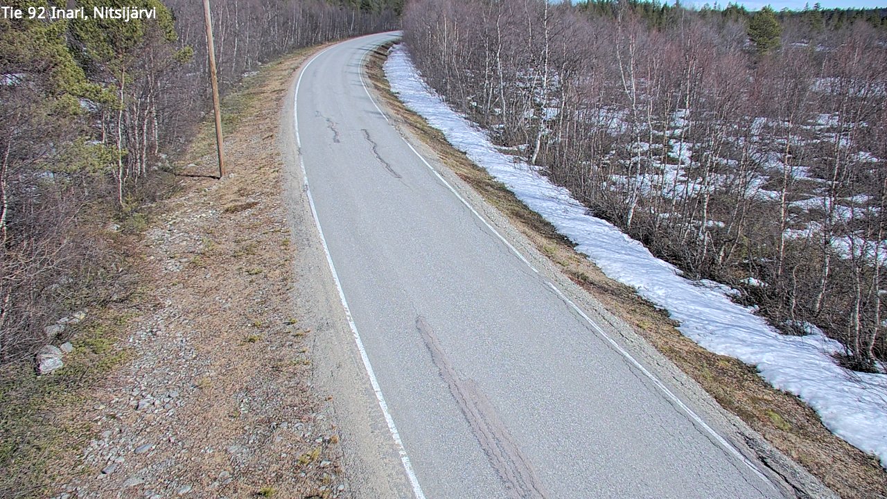 Weather Camera Image Väg 92 Enare, Nitsijärvi, Inari, Lappi
