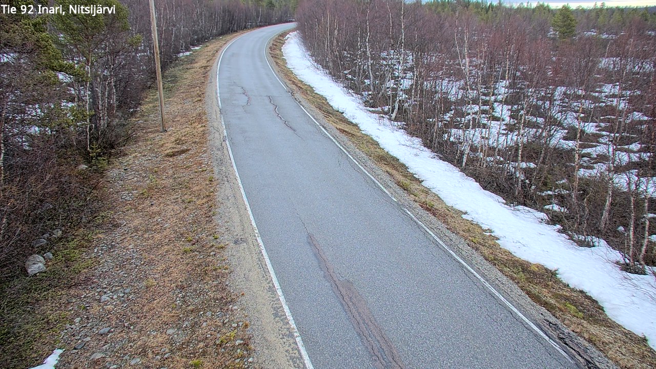 Weather Camera Image Väg 92 Enare, Nitsijärvi, Inari, Lappi